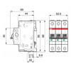 Автоматический выключатель ABB S203-C4 3P 4А тип C 6кА изображение 3 (габаритные размеры)