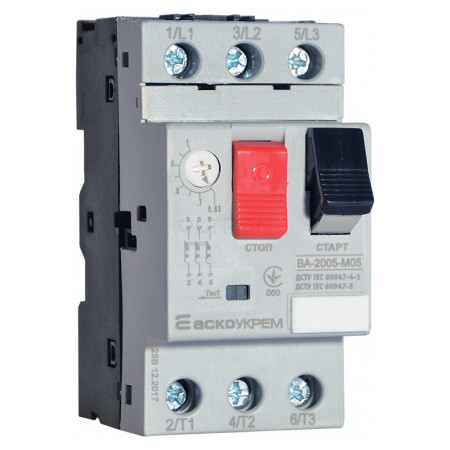 Автоматичний вимикач захисту двигуна АСКО-УКРЕМ ВА-2005 М05 0,63-1А (A0010050017) фото