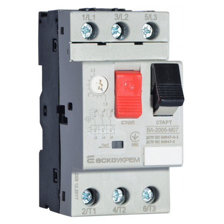 Автоматичний вимикач захисту двигуна АСКО-УКРЕМ ВА-2005 М07 1,6-2,5А (A0010050002) фото