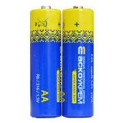 Батарейка сольова АСКО-УКРЕМ AА.R6.S2 (упаковка shrink 2 шт.) міні-фото