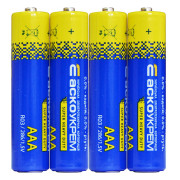Батарейка сольова АСКО-УКРЕМ AАА.R03.S4 (упаковка shrink 4 шт.) міні-фото