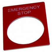 Табличка маркировочная АСКО-УКРЕМ «EMERGENCY STOP» красная для кнопок ∅22 мм мини-фото
