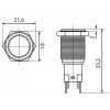 Кнопка АСКО-УКРЕМ TYJ 16-312 металлическая с фиксацией 2НО+2НЗ изображение 3 (габаритные размеры)