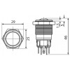Кнопка АСКО-УКРЕМ TYJ 22-331 металлическая с фиксацией 1НО+1НЗ изображение 3 (габаритные размеры)