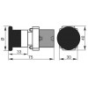Кнопка АСКО-УКРЕМ XB2-BC21 «грибок» (d 40 мм) «СТАРТ» черная изображение 3 (габаритные размеры)