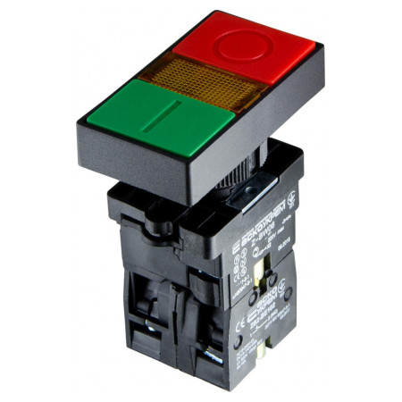 Кнопка АСКО-УКРЕМ LAY5-EW8365 двойная с подсветкой «СТАРТ/СТОП» (A0140010207) фото