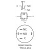 Кнопка АСКО-УКРЕМ TYJ 16-261 металева з підсвічуванням 1НВ+1НЗ 220V червона зображення 4 (схема)