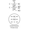Кнопка АСКО-УКРЕМ TYJ 16-312 металлическая с фиксацией 2НО+2НЗ изображение 4 (схема)