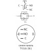 Кнопка АСКО-УКРЕМ TYJ 16-361 металева з підсвічуванням з фіксацією 1НВ+1НЗ 220V червона зображення 4 (схема)