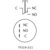 Кнопка АСКО-УКРЕМ TYJ 19-211 металлическая 1НО+1НЗ изображение 4 (схема)