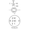 Кнопка АСКО-УКРЕМ TYJ 19-271 металева з підсвічуванням 1НВ+1НЗ 24V синя зображення 4 (схема)