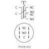 Кнопка АСКО-УКРЕМ TYJ 19-312 металева з фіксацією 2НВ+2НЗ зображення 4 (схема)