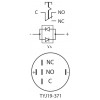 Кнопка АСКО-УКРЕМ TYJ 19-371 металева з підсвічуванням з фіксацією 1НВ+1НЗ 220V жовта зображення 4 (схема)