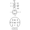 Кнопка АСКО-УКРЕМ TYJ 19-372 металева з підсвічуванням з фіксацією 2НВ+2НЗ 220V червона зображення 4 (схема)