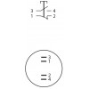 Кнопка АСКО-УКРЕМ TYJ 22-211 металлическая 1НО+1НЗ изображение 4 (схема)