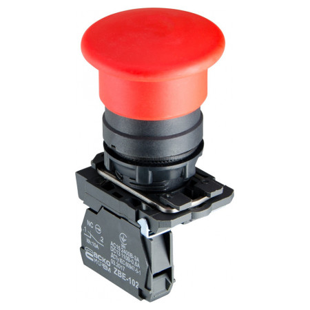 Кнопка АСКО-УКРЕМ TB5-AC42 «грибок» (d 40 мм) «СТОП» червона (A0140010168) фото