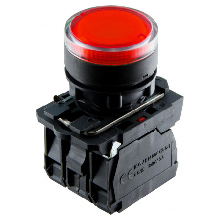 Кнопка АСКО-УКРЕМ TB5-AW34M5 з підсвічуванням червона (A0140010174) фото