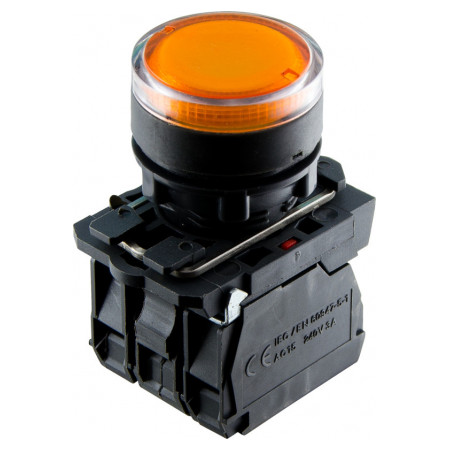 Кнопка АСКО-УКРЕМ TB5-AW35M5 с подсветкой желтая (A0140010175) фото