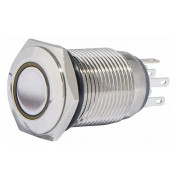 Кнопка АСКО-УКРЕМ TYJ 16-262 металлическая с подсветкой 2НО+2НЗ 220V желтая мини-фото
