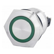 Кнопка АСКО-УКРЕМ TYJ 22-271 металева з підсвічуванням 1НВ+1НЗ 220V зелена міні-фото