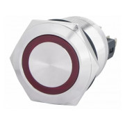 Кнопка АСКО-УКРЕМ TYJ 22-271 металева з підсвічуванням 1НВ+1НЗ 220V червона міні-фото