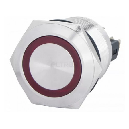 Кнопка АСКО-УКРЕМ TYJ 22-271 металлическая с подсветкой 1НО+1НЗ 24V красная (A0140010142) фото