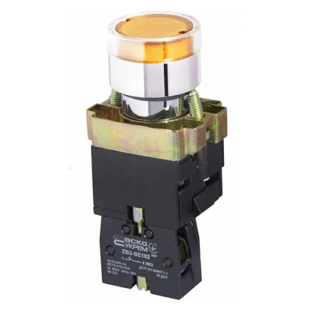Кнопка АСКО-УКРЕМ XB2-BW3571 с подсветкой желтая (A0140010053) фото