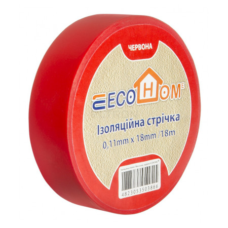 Изолента ECO 0,11мм×18мм/18м красная (ECO0150020022) фото