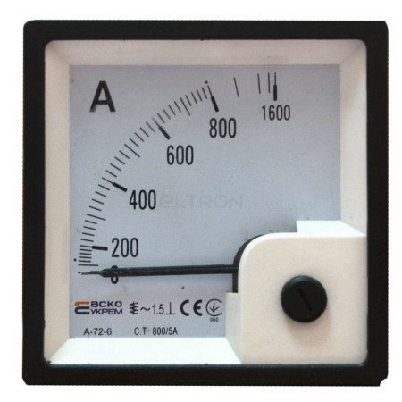 Амперметр АСКО-УКРЕМ A-72-6 трансформаторного включення XX/5А (AC) (без шкали) 72×72 мм (A0190010059) фото