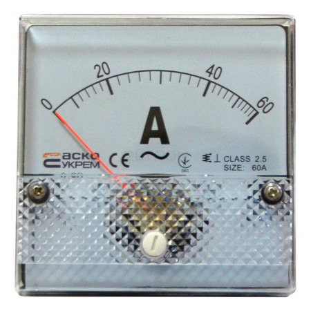 Амперметр АСКО-УКРЕМ A-80 прямого включения 60А (AC) 80×80 мм (A0190010055) фото