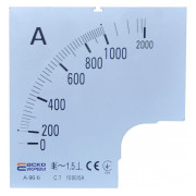 Шкала 1000/5А до амперметра трансформаторного включення АСКО-УКРЕМ A-96-6 (96×96 мм) міні-фото