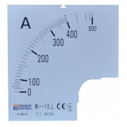Шкала 400/5А до амперметра трансформаторного включення АСКО-УКРЕМ A-96-6 (96×96 мм) міні-фото