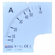 Шкала 50/5А до амперметра трансформаторного включення АСКО-УКРЕМ A-96-6 (96×96 мм) міні-фото