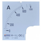 Шкала 600/5А до амперметра трансформаторного включення АСКО-УКРЕМ A-96-6 (96×96 мм) міні-фото