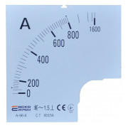 Шкала 800/5А к амперметру трансформаторного включения АСКО-УКРЕМ A-96-6 (96×96 мм) мини-фото