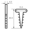 Крепеж «ёлочка» АСКО-УКРЕМ плоский 4×15 мм изображение 2 (габаритные размеры)
