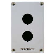 Корпус АСКО-УКРЕМ HJ9-2 кнопкового поста керування 2-місний білий  міні-фото