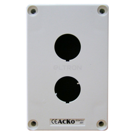 Корпус АСКО-УКРЕМ HJ9-2 кнопкового поста керування 2-місний білий  (A0140020035) фото