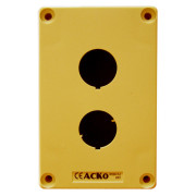 Корпус АСКО-УКРЕМ HJ9-2 кнопочного поста управления 2-местный желтый мини-фото