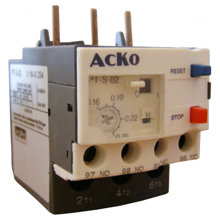 Реле электротепловое АСКО-УКРЕМ PT-S-02 (0.16-0.25A) (A0040060025) фото
