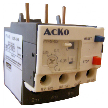 Реле электротепловое АСКО-УКРЕМ PT-S-03 (0.25-0.4A) (A0040060026) фото