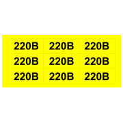 Знак АСКО-УКРЕМ «220В» жовтий (на аркуші 30 шт.) міні-фото
