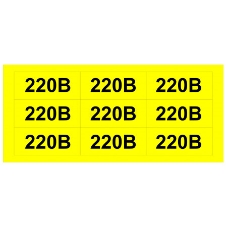 Знак АСКО-УКРЕМ «220В» жовтий (на аркуші 30 шт.) (SES03007) фото