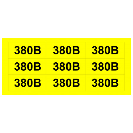 Знак АСКО-УКРЕМ «380В» жовтий (на аркуші 9 шт.) (SES03008) фото