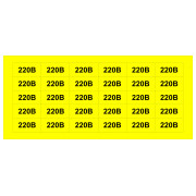 Знак АСКО-УКРЕМ «220В» жовтий (на аркуші 9 шт.) міні-фото