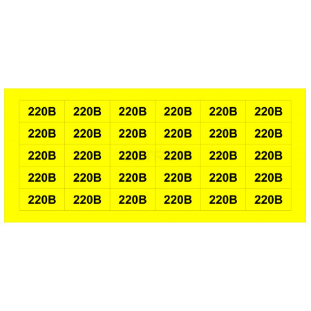 Знак АСКО-УКРЕМ «220В» жовтий (на аркуші 9 шт.) (SES03010) фото