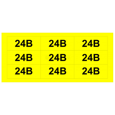 Знак АСКО-УКРЕМ «24В» жовтий (на аркуші 9 шт.) (SES03011) фото