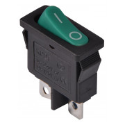 Переключатель АСКО-УКРЕМ KCD1-12-101 GR/B черный с овальной зеленой клавишей мини-фото