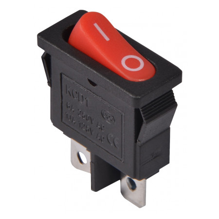 Переключатель АСКО-УКРЕМ KCD1-12-101 R/B черный с овальной красной клавишей (A0140040090) фото