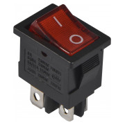 Переключатель АСКО-УКРЕМ KCD1-4-201N R/B 2-полюсный черный с красной клавишей с подсветкой мини-фото